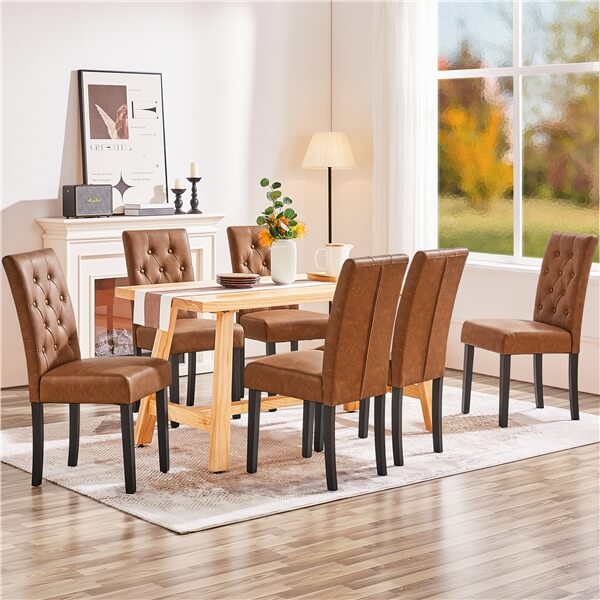 Yaheetech Modern Tufted Kitchen Chairs for Dining Room Living Room ...