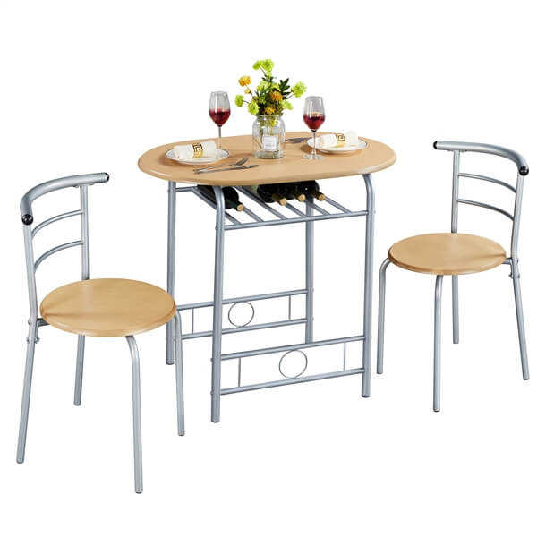 Yaheetech 3 Piece Dining Table Set