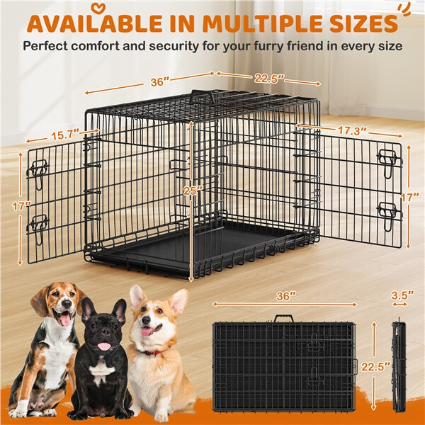 Yaheetech Double Door Dog Crate
