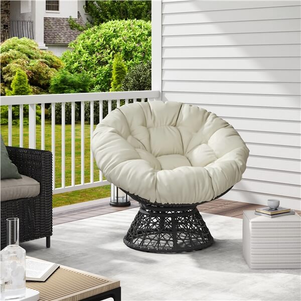 Yaheetech Indoor Papasan Chairs with Thick Tufted Cushions and Frame
