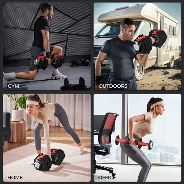 Yaheetech 2 x 3-28LBS Adjustable Dumbbells