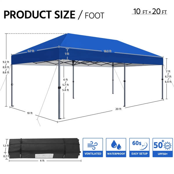 Yaheetech 10×20 Pop Up Canopy Easy Set-up Tent