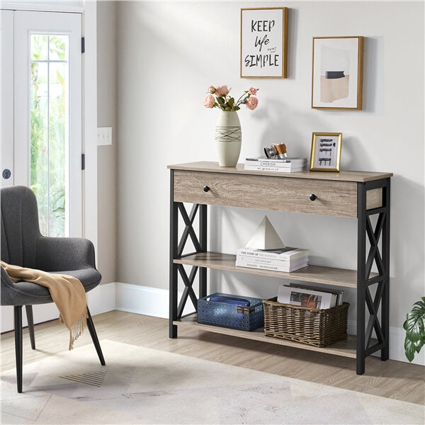 Yaheetech Console Table with Drawer