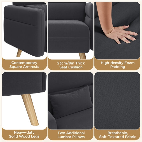 Yaheetech 46" Small Modern Fabric Sofa