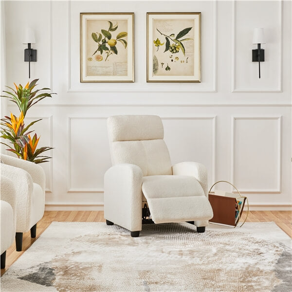 Yaheetech Reclining Chair for Living Room Ivory —