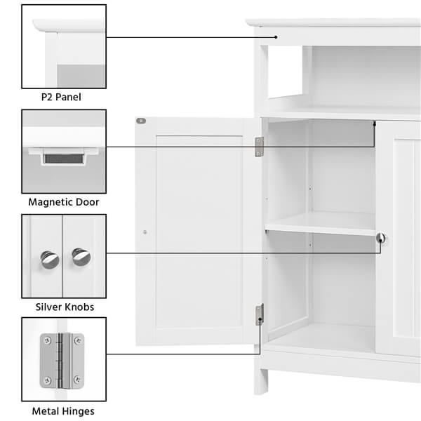 Yaheetech Bathroom Floor Storage Cabinet