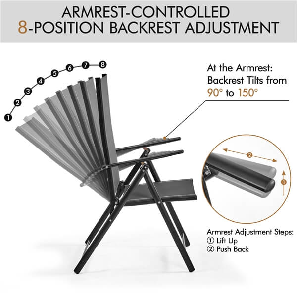 Yaheetech Patio Folding Dining Chairs Set of 2