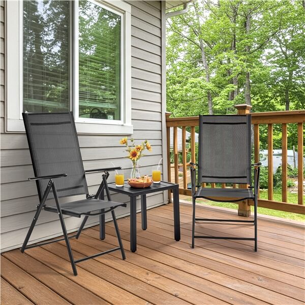 Yaheetech Patio Folding Dining Chairs Set of 2