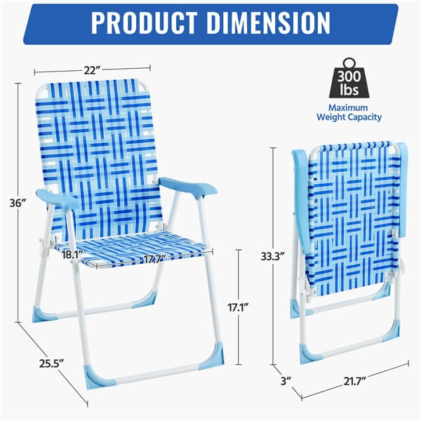 Yaheetech Patio Webbed Lawn Chairs