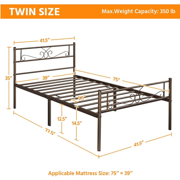 steel metal bed frame