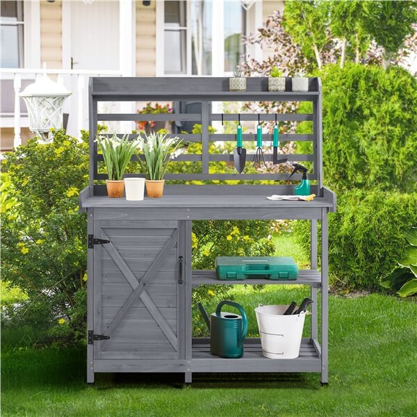 garden work table with sink