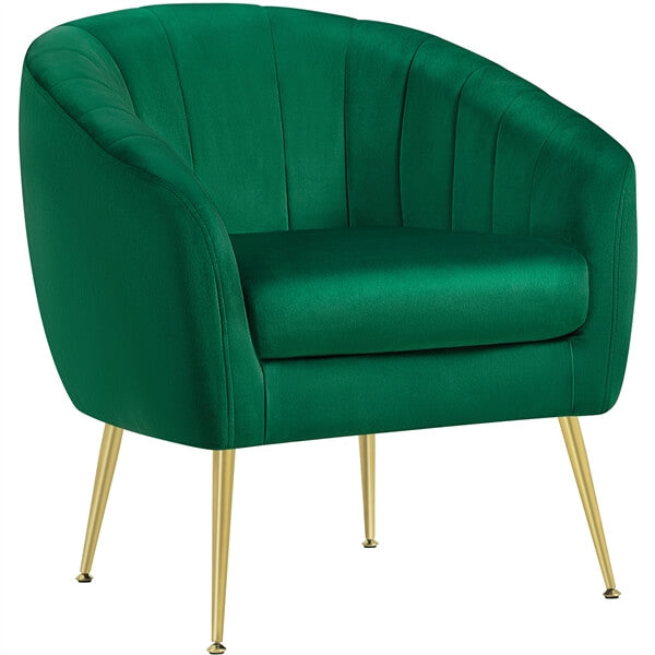 velvet accent chair green