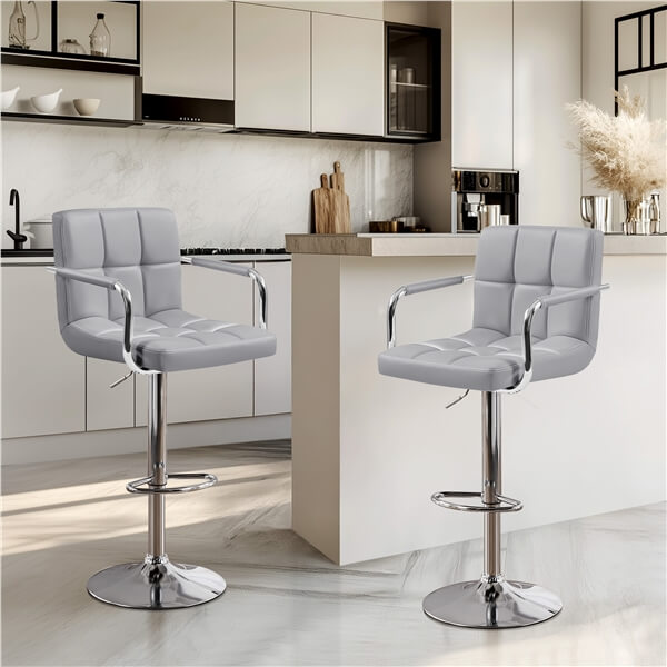 Yaheetech PU Leather Adjustable Swivel Barstools