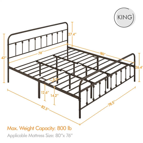 king size metal beds