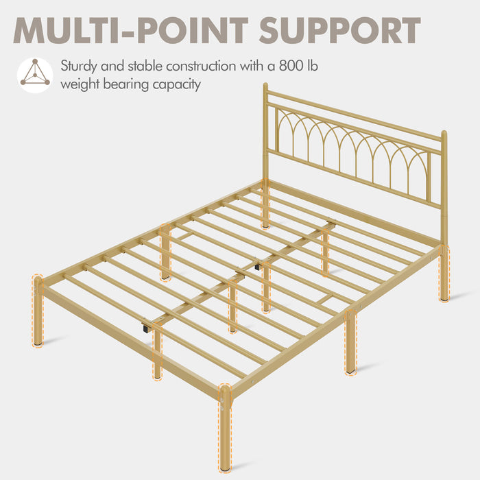 queen metal frame platform bed