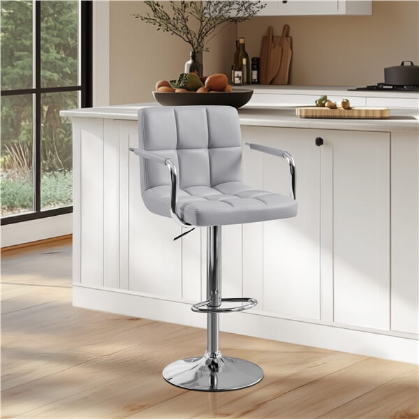 Yaheetech PU Leather Adjustable Swivel Barstools