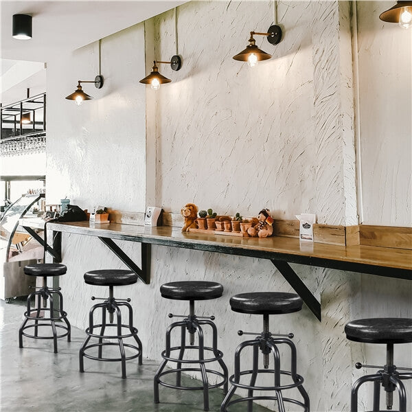 Yaheetech Industrial Bar Stools Vintage Counter Height Adjustable Metal Bar Stool