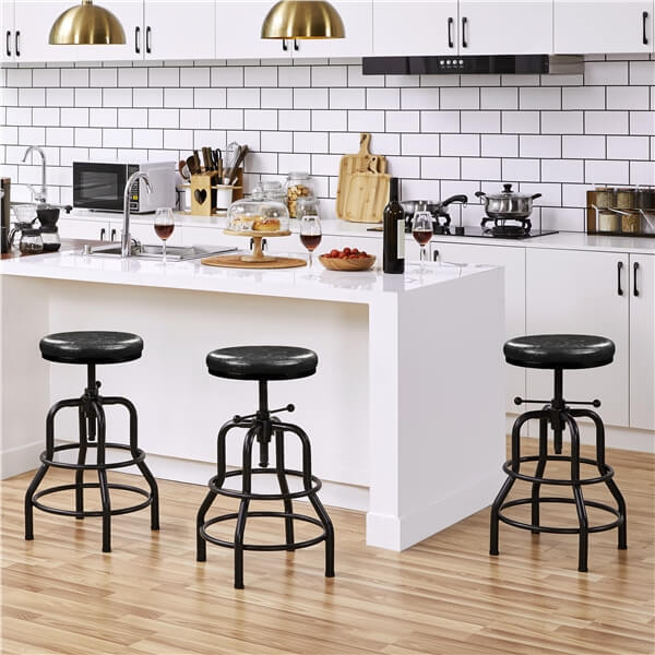 Yaheetech Industrial Bar Stools Vintage Counter Height Adjustable Metal Bar Stool