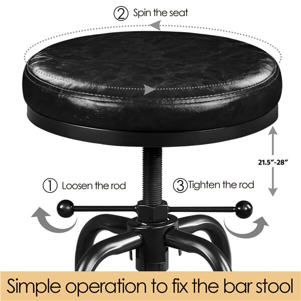Yaheetech Industrial Bar Stools Vintage Counter Height Adjustable Metal Bar Stool