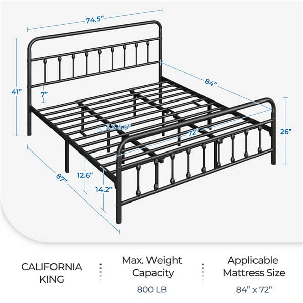 Yaheetech Iron Bed Frame