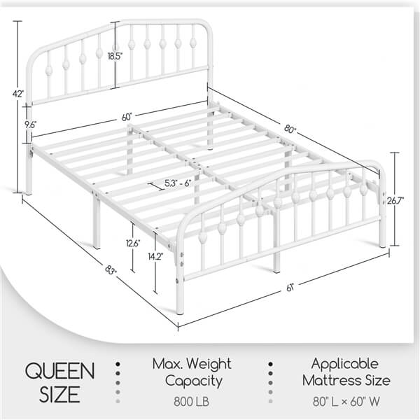 Yaheetech Metal Bed Frame Metal Platform Bed