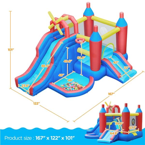 bounce house and water slide
