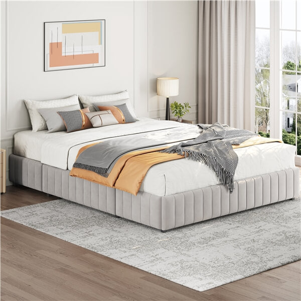 Yaheetech Upholstered Bed with Underbed 3 Storage Drawers