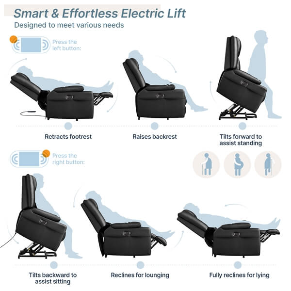 Yaheetech Large Electric Power Lift Recliner Chair