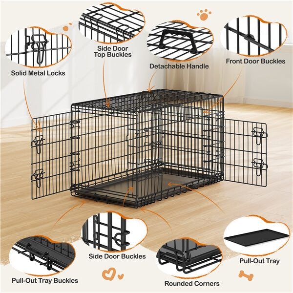 Yaheetech Double Door Dog Crate