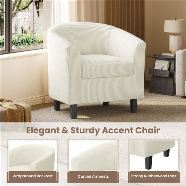 Yaheetech Corduroy Barrel Chairs Set of 2