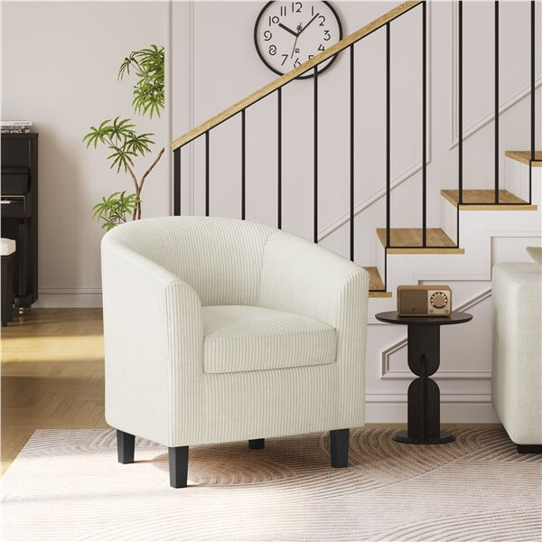 Yaheetech Corduroy Barrel Chairs Set of 2