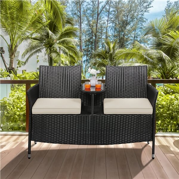 Yaheetech Patio Loveseat