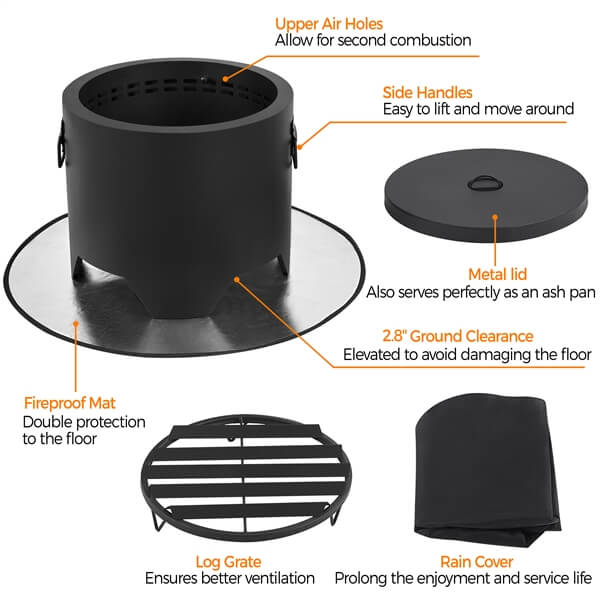 Yaheetech Smokeless Fire Pit for Outdoor Garden Patio Camping