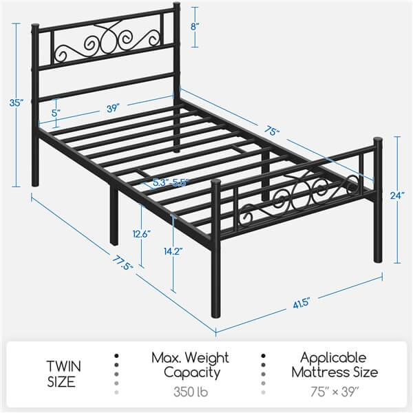 【Kyokopalette】 1200g×2 Yaheetech Metal Bed Frame — yaheetech.shop