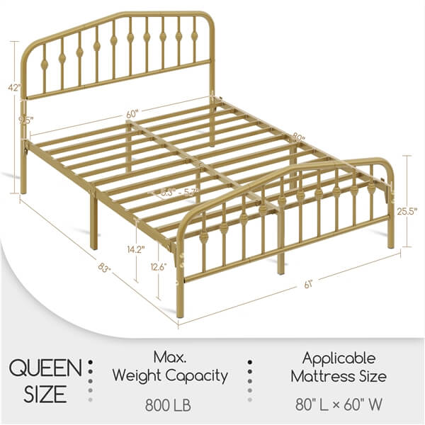 Yaheetech Metal Bed Frame Metal Platform Bed