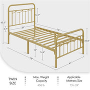 metal bed frame for twin bed