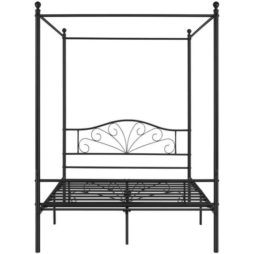 metal black canopy bed