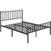 black frame metal bed