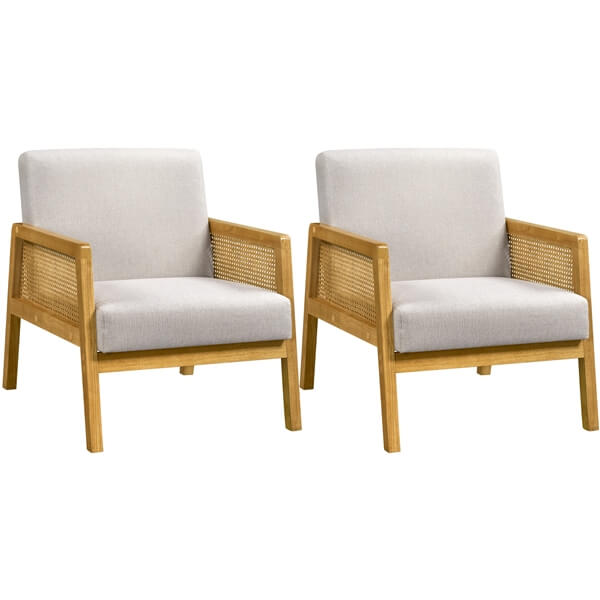 Yaheetech Modern Armchair with Wood Legs