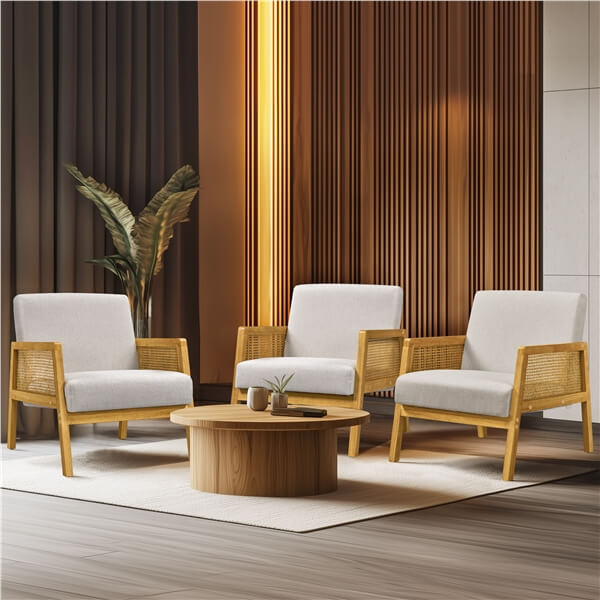 Yaheetech Modern Armchair with Wood Legs