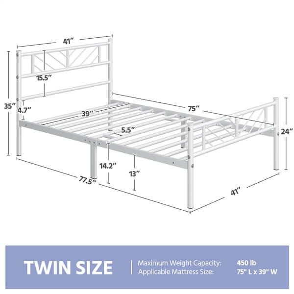 twin mattress platform frame