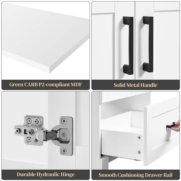 Yaheetech 24.5" Modern Bathroom Vanity with Ceramic Basin