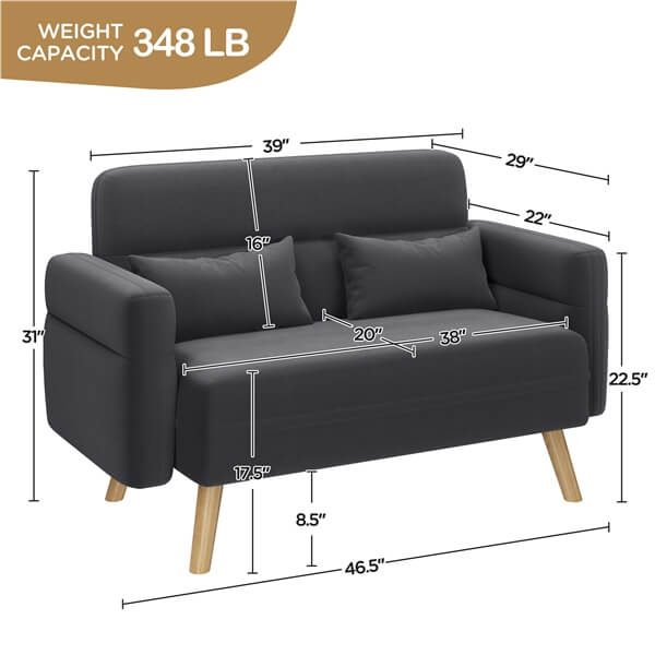 Yaheetech 46" Small Modern Fabric Sofa