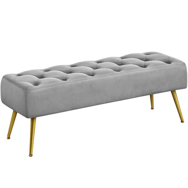 Yaheetech Modern Ottoman Bench Velvet Bench