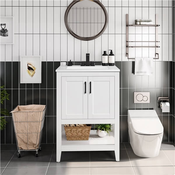 Yaheetech 24" Modern Bathroom Vanity with Sink