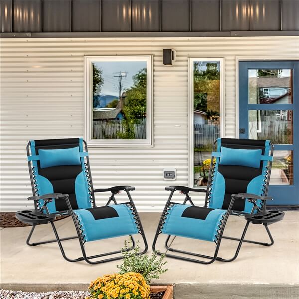 Yaheetech 29in Full Padded Zero Gravity Chair