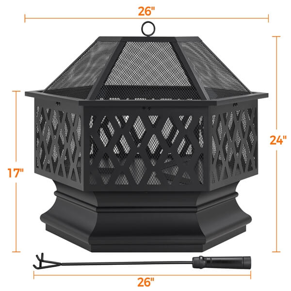 Yaheetech Hex Shaped Fire Bowl