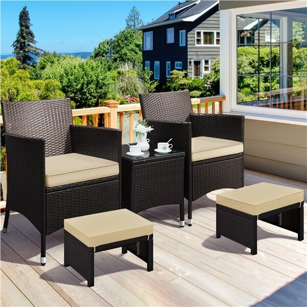 Yaheetech Wicker Ottomans