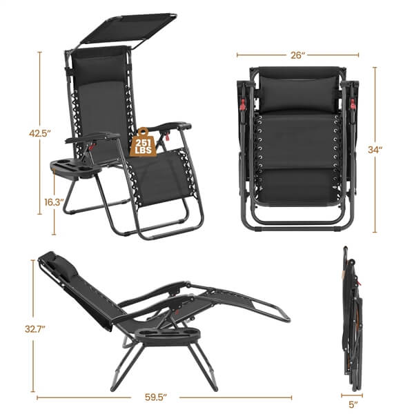 Yaheetech Outdoor Zero Gravity Chair