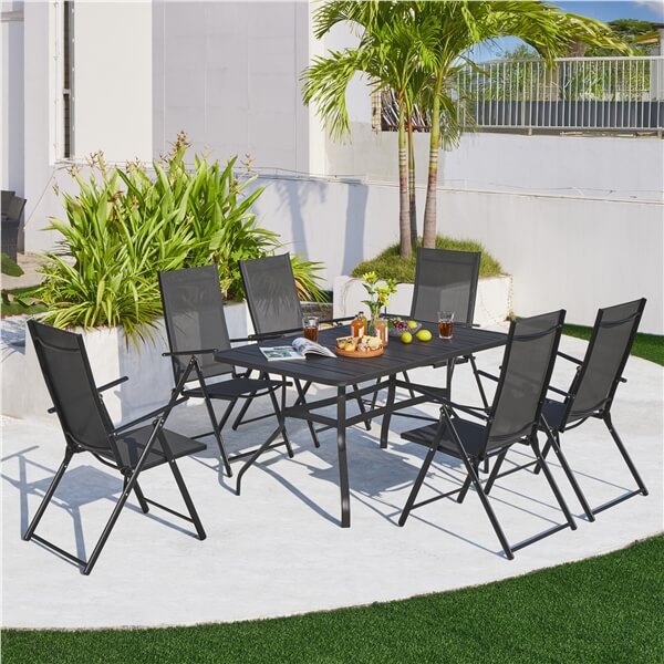 Yaheetech Patio Folding Dining Chairs Set of 2